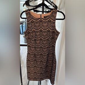 Guess Black and Pink Lace Dress